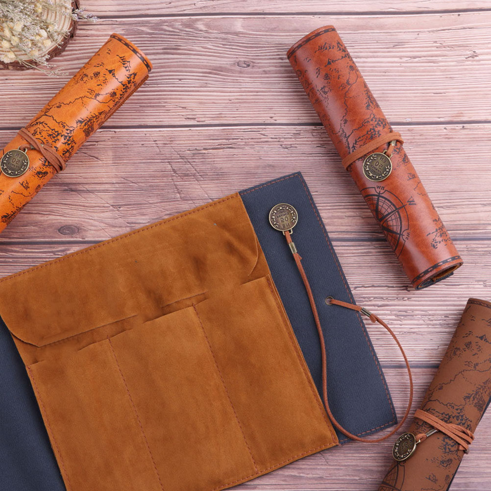 Pen Pouch Roll - 2Pcs Roll Up Pen Bag Vintage