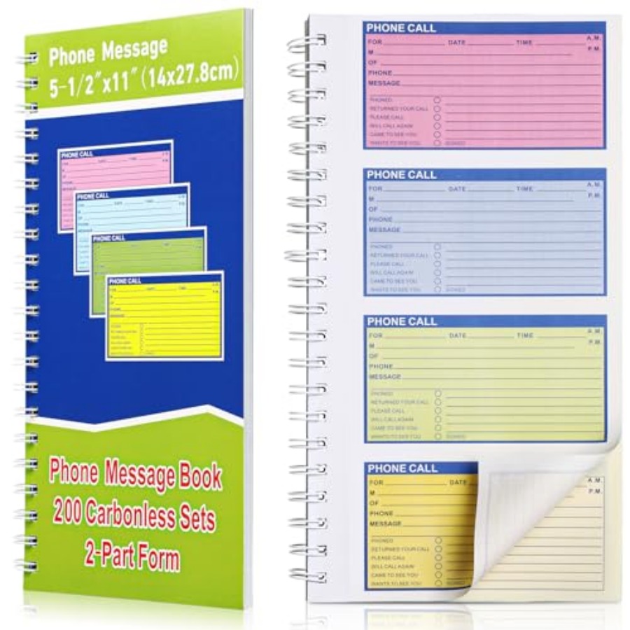 Carbon Copy Book - 1 Pcs Spiral Bound Phone Message