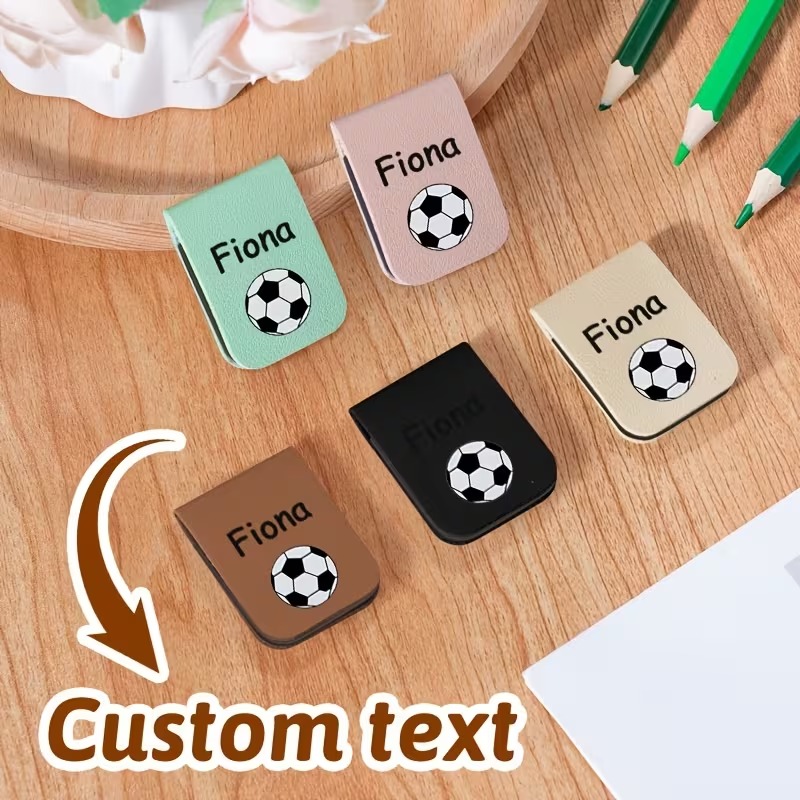 Bookmark Magnetic Clip - Custom Personalized Faux Leather Magnetic Bookmarks