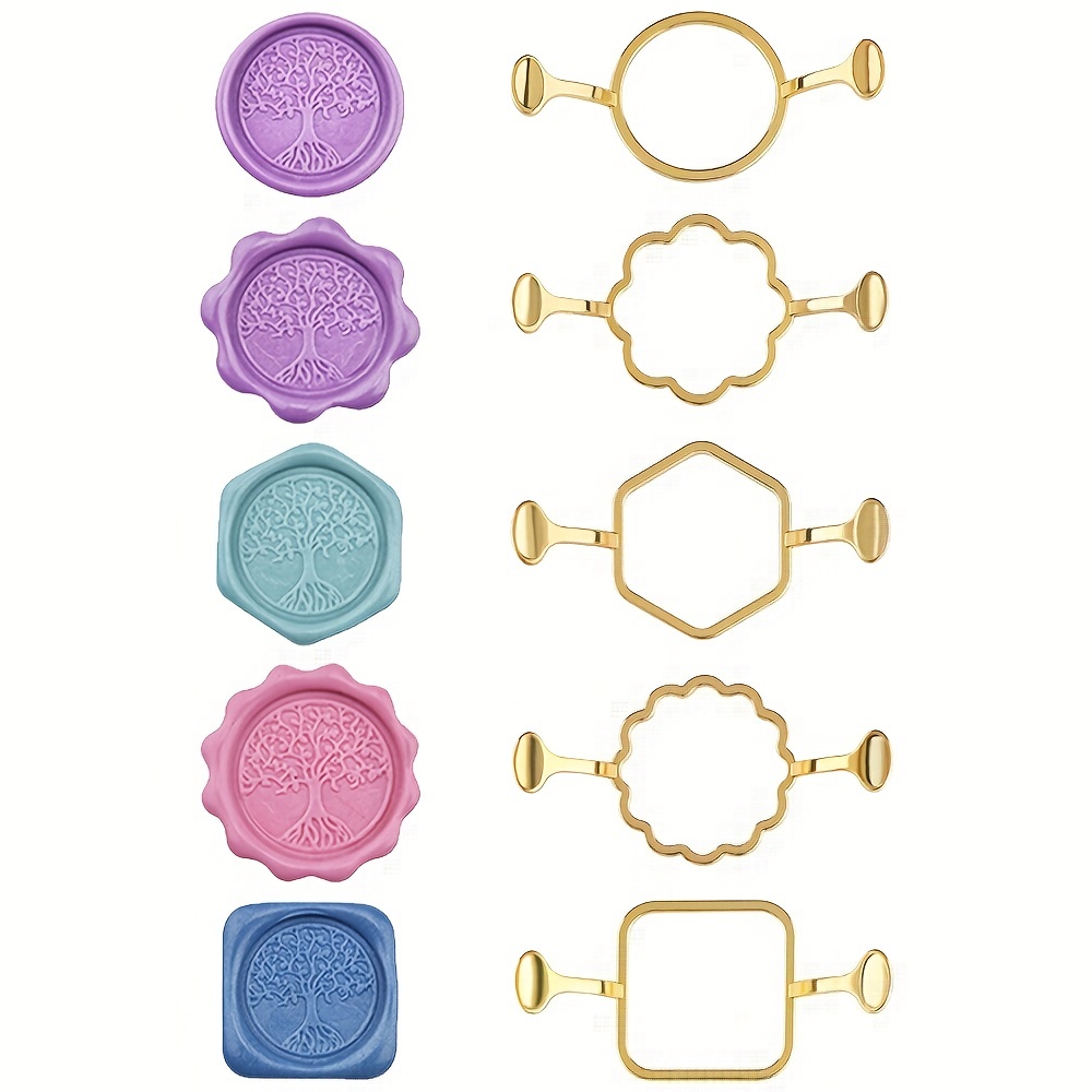 5-Pack Hexagon Square Metal Wa - Wax Seal Stamp Kit review and price