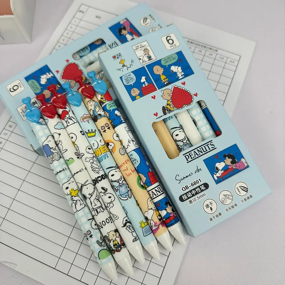 6 Pcs Snoopy Gel Pen Set 0.5mm - Fountain Pen Ink review and price