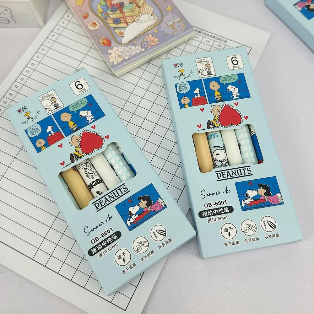 6 Pcs Snoopy Gel Pen Set 0.5mm - Fountain Pen Ink review and price